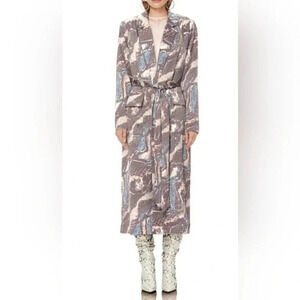 Women's AFRM RIKA Trench Coat Abstract Snake